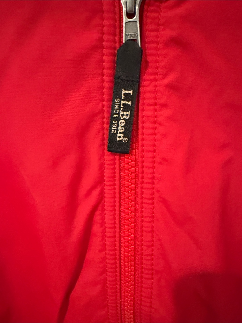 L.L. Bean Red mens' Zip Jacket with Plaid Collar - Picture 4 of 12